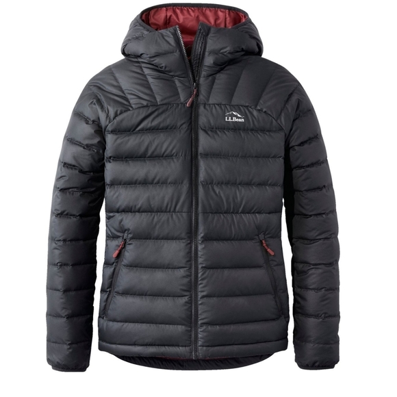 LL Bean Women's Bean's Down Hooded Jacket New Black Coat Water & Wind Resistant - Picture 1 of 10
